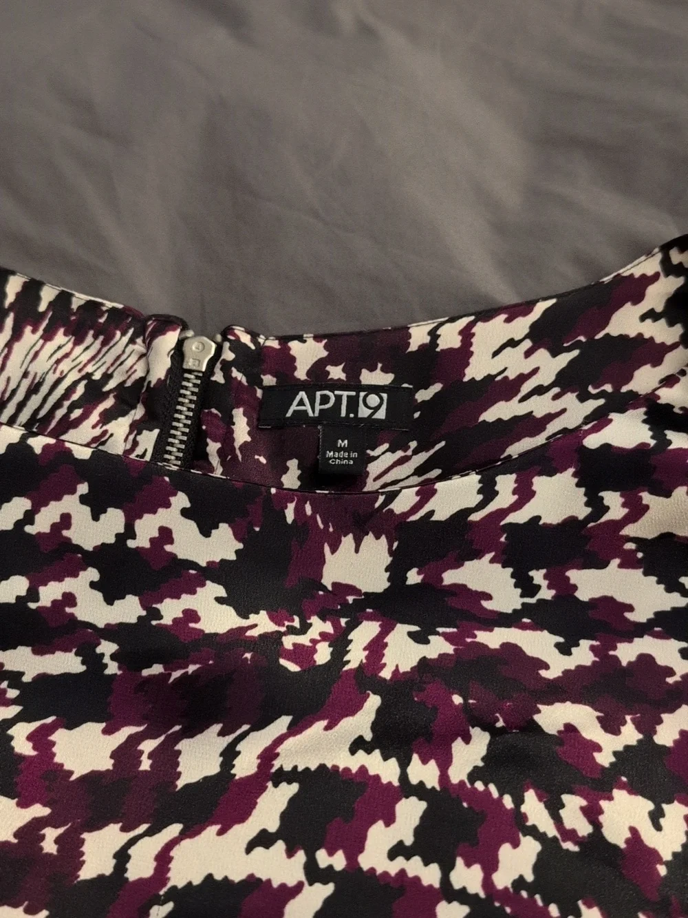 Apt. 9 Purple Patterned Cap Sleeve Dress Size Medium Q - Picture 2 of 9